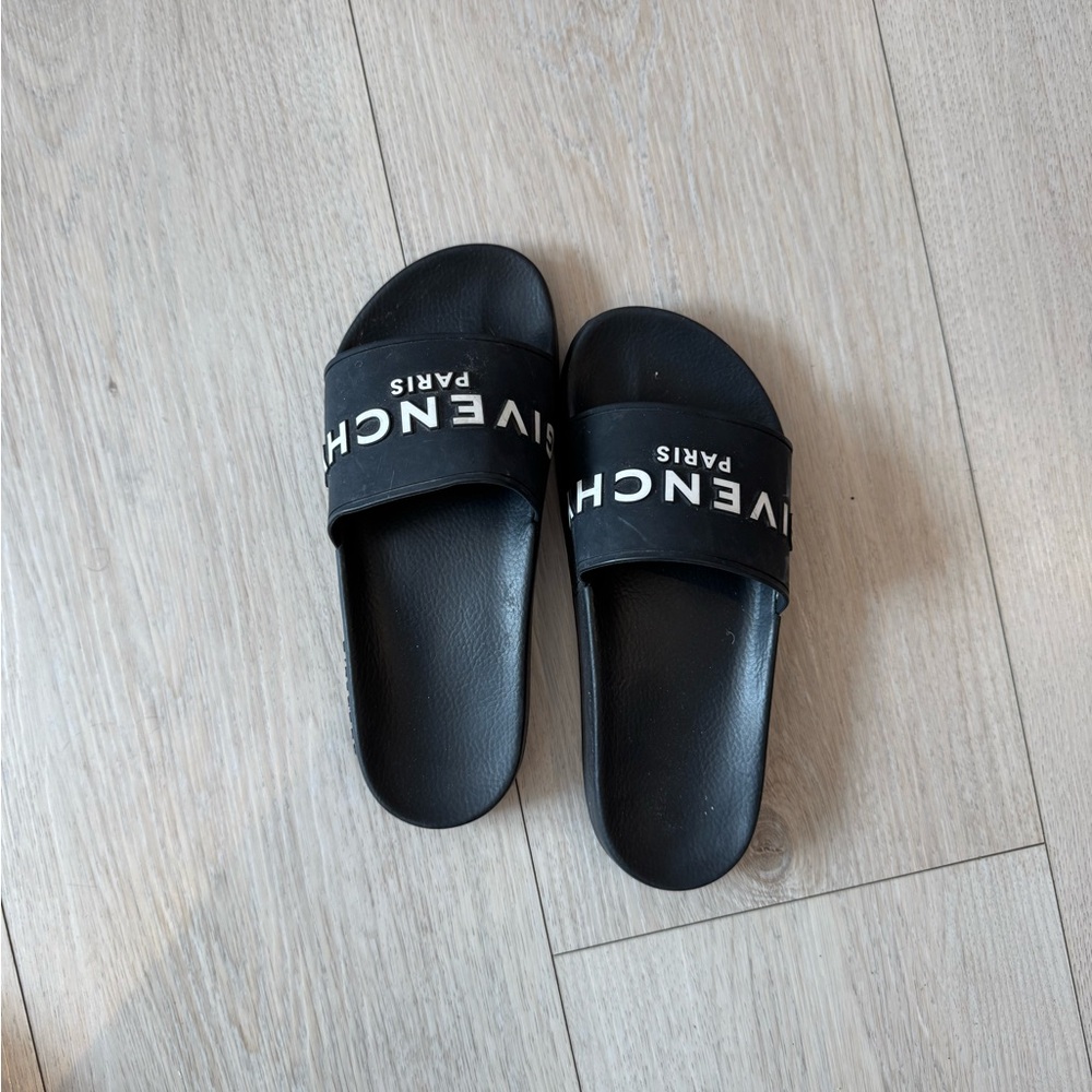 Givenchy Black Slides with Logo